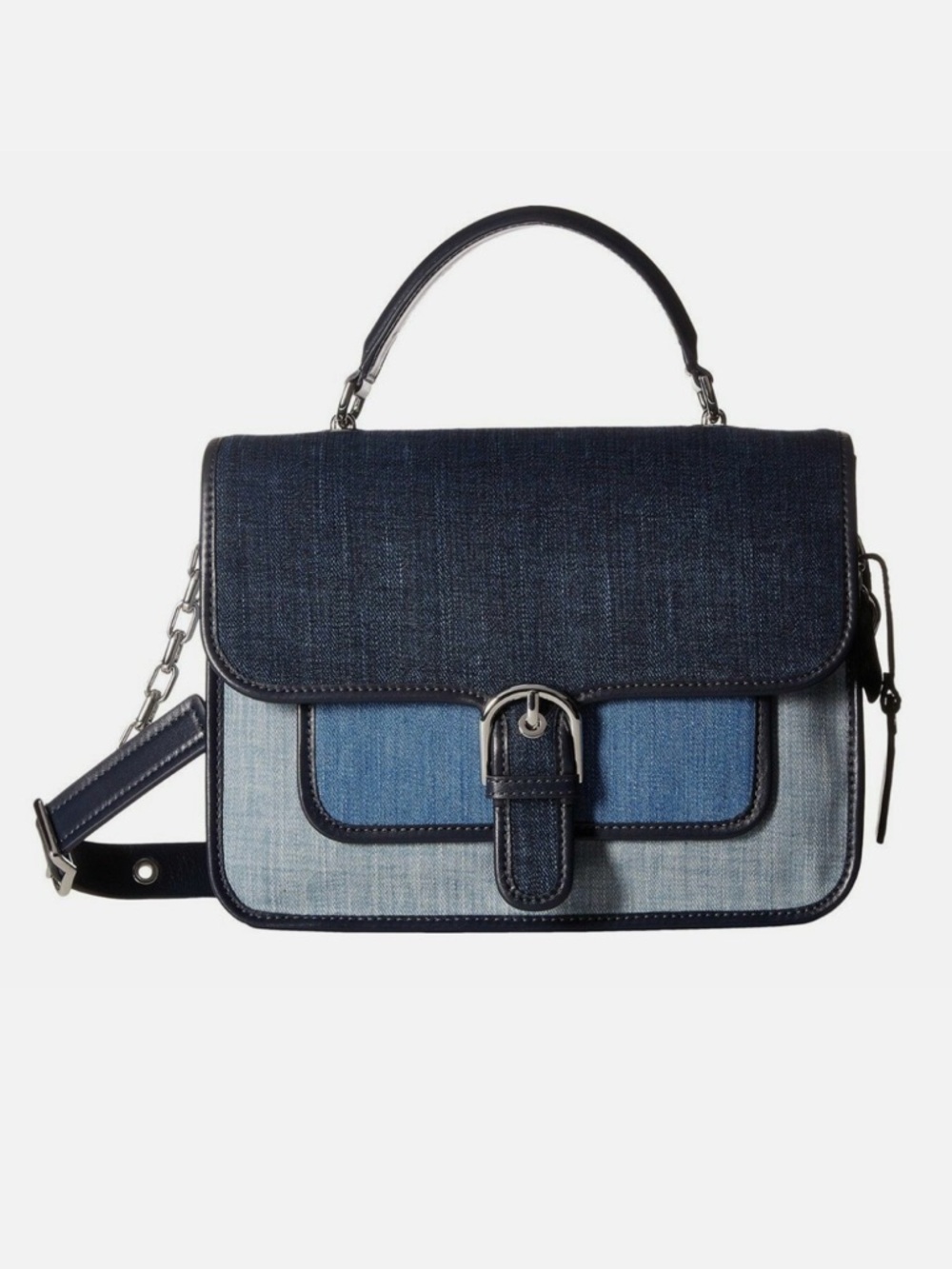 Michael Kors Cooper Large Satchel Denim Indigo Patchwork Tote EUC w Dust Bag
